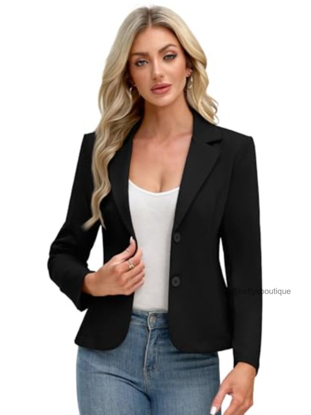 Women's Knit Blazer Business Casual Office Jacket